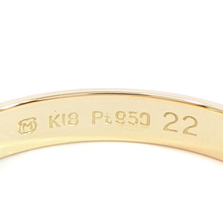 MIKIMOTO ミキモト ウェーブデザインリング・指輪/K18/750×Pt950コンビ 