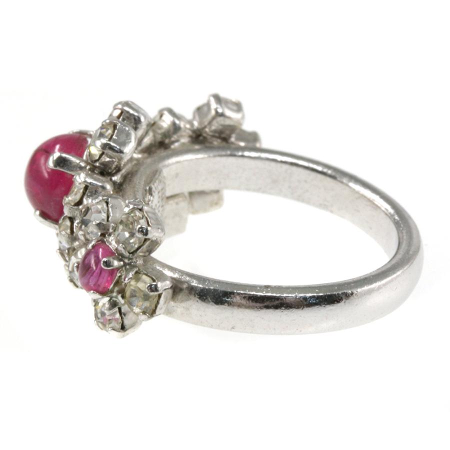 クリスチャンディオール ルビーモチーフ フラワービジューリング・指輪