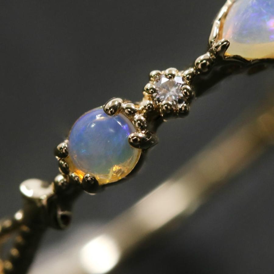 【agete】K14 オパール×ダイヤモンド リング K14ダイヤモンドリング（0.05ct）｜リング｜アガット 公式