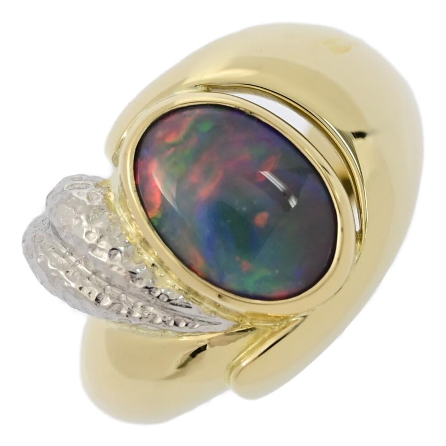 OP2.25ct/ブラック・オパール リング・指輪/K18/750×Pt900コンビ-K 