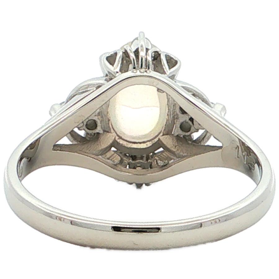 1.13ct 0.11ct メキシコ ライト オパール ダイヤモンドリング 指輪 