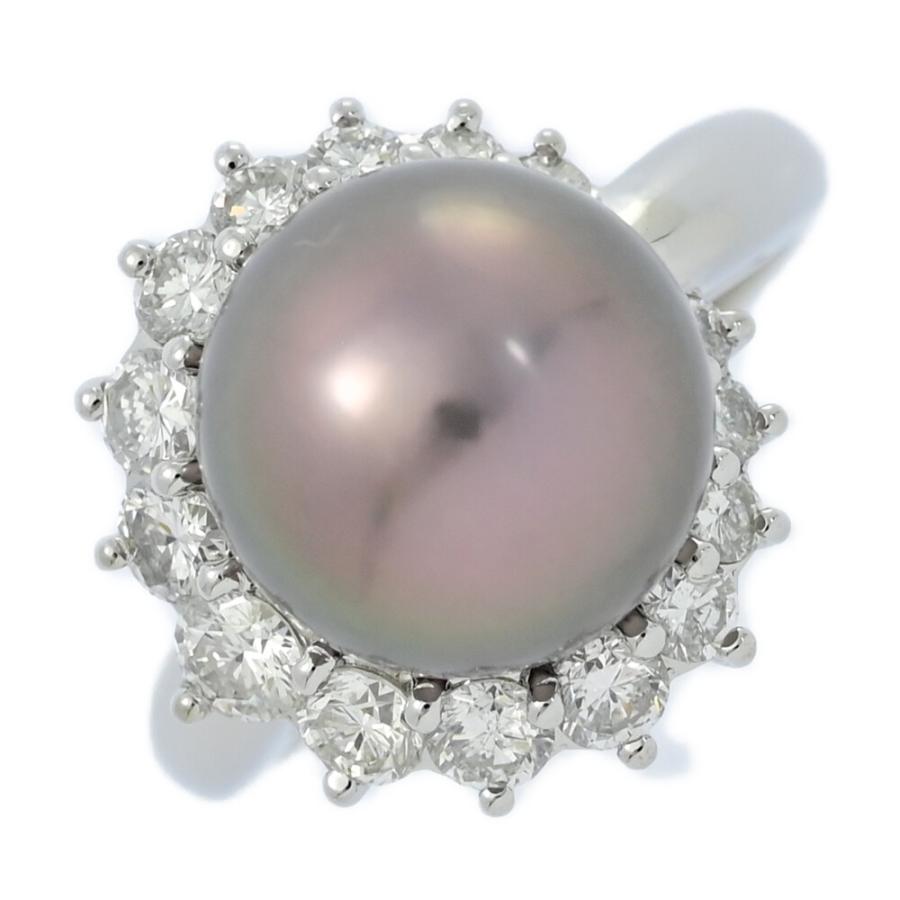 0.92ct/黒蝶真珠/クロチョウ/タヒチパール/・ダイヤモンドリング・指輪 