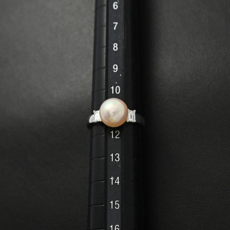 037【タサキ】Pt900 パール　約8.6mm ダイヤモンド　0.25ct 037【タサキ】Pt900 パール約8.6mm ダイヤモンド0.25ct