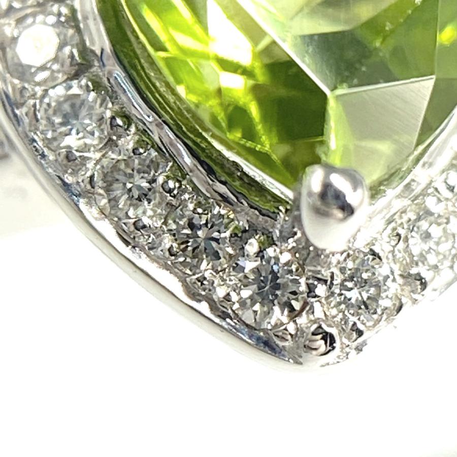 ❤️極美品❤️ ペリドット約3ct ダイヤ k18WG トップ ❤️極美品❤️ ペリドット約3ct ダイヤ k18WG トップ