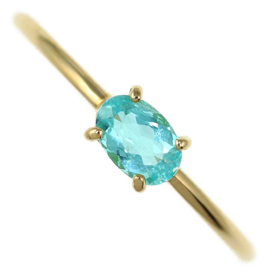 0.27ct オーバル パライバトルマリンリング・指輪・含浸/K18YG/750-0.9 