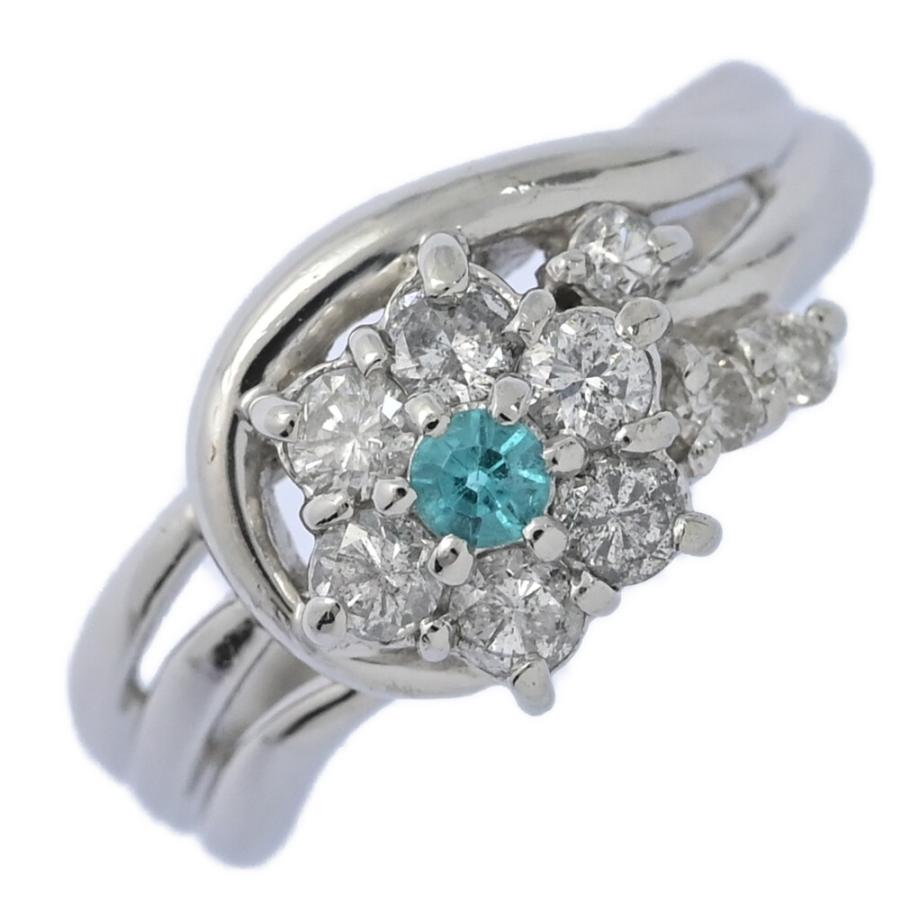 美品 1点モノ PT0.056ct D0.447ct パライバトルマリン