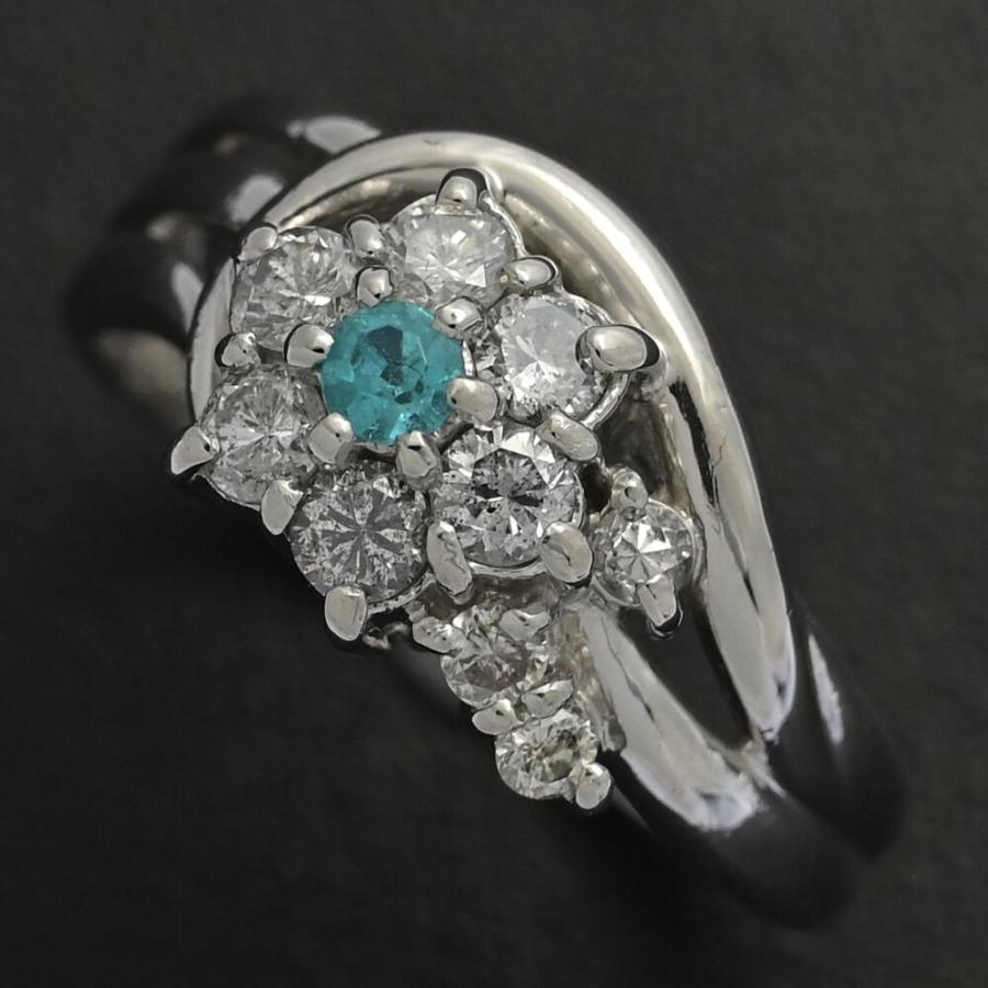 PT0.056ct/FD:0.447ct/パライバトルマリン ダイヤモンド リング 指輪