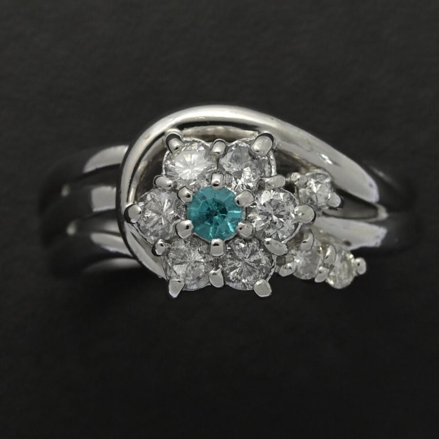 新作 未使用品 pt900 天然トルマリン ダイヤモンド リング ✨希少✨大粒❣️インディゴライトトルマリン！ダイヤ Pt900 リング