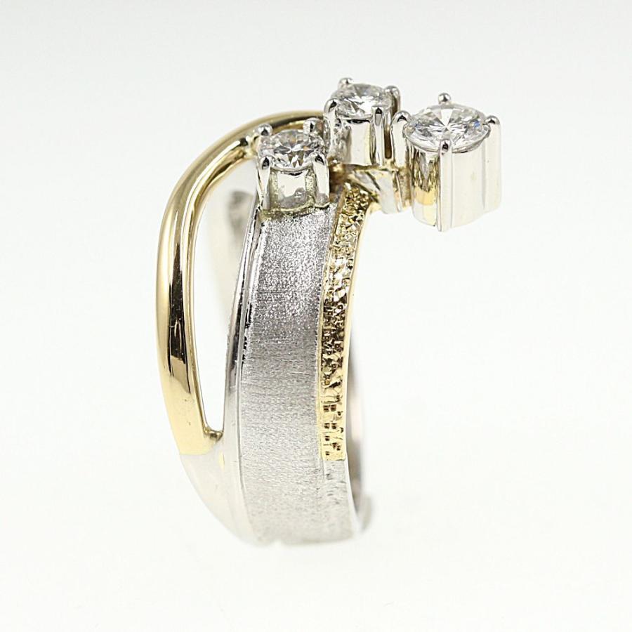 アズタイム(石川暢子) 7P・ダイヤモンドリング・指輪/K18YG/750×Pt900