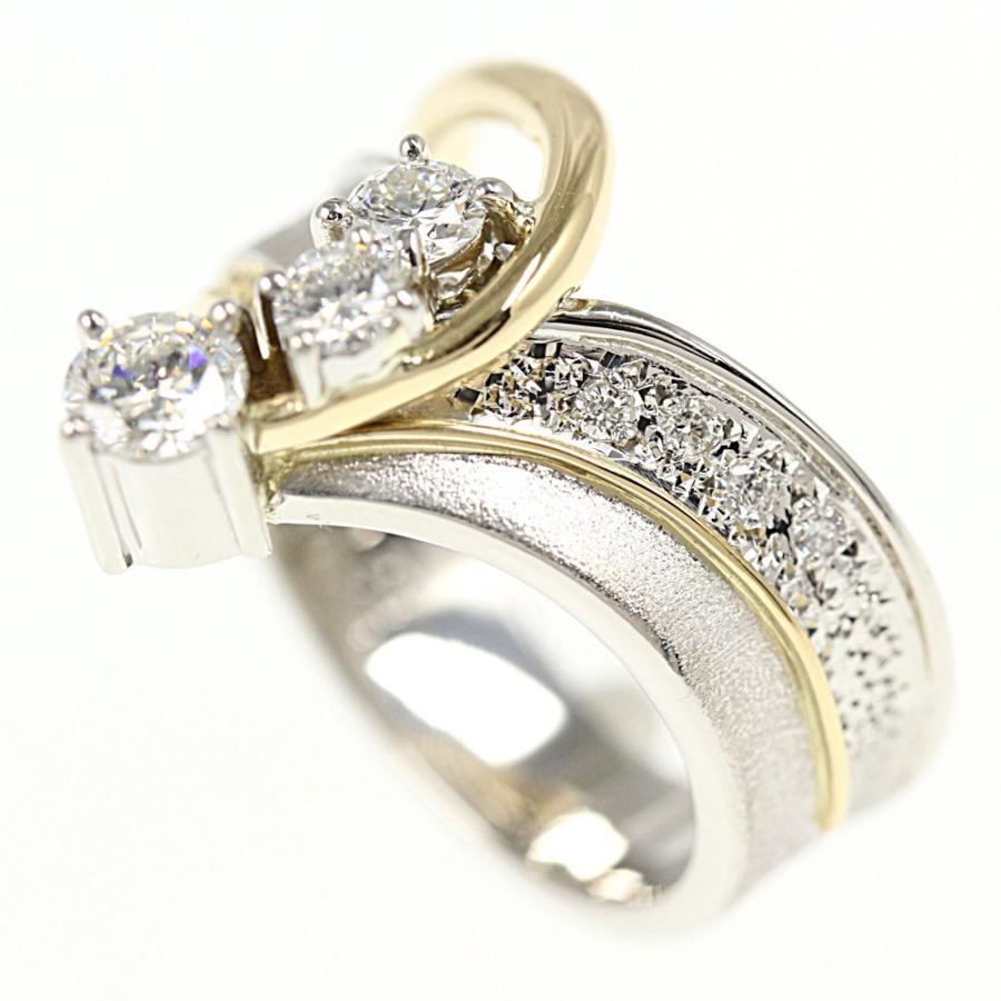 アズタイム(石川暢子) 7P・ダイヤモンドリング・指輪/K18YG/750×Pt900 