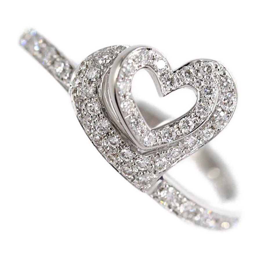 チャーミータナカ ハートモチーフ 37P ダイヤモンドリング 指輪/K18WG  