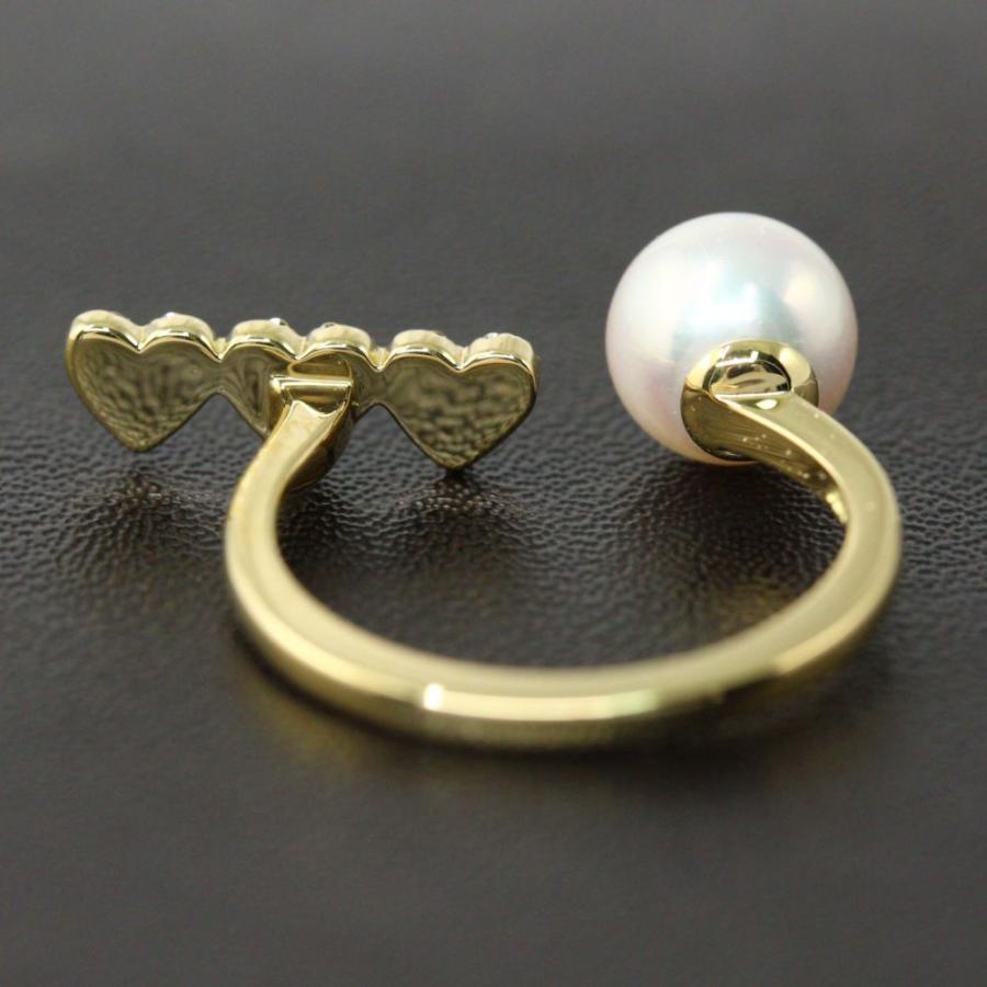 アーカー 18K/ダイヤ/アコヤパール ハートパヴェデュオパール ピアス AHKAH - アーカー 18K/ダイヤ/アコヤパール ハートパヴェデュオ