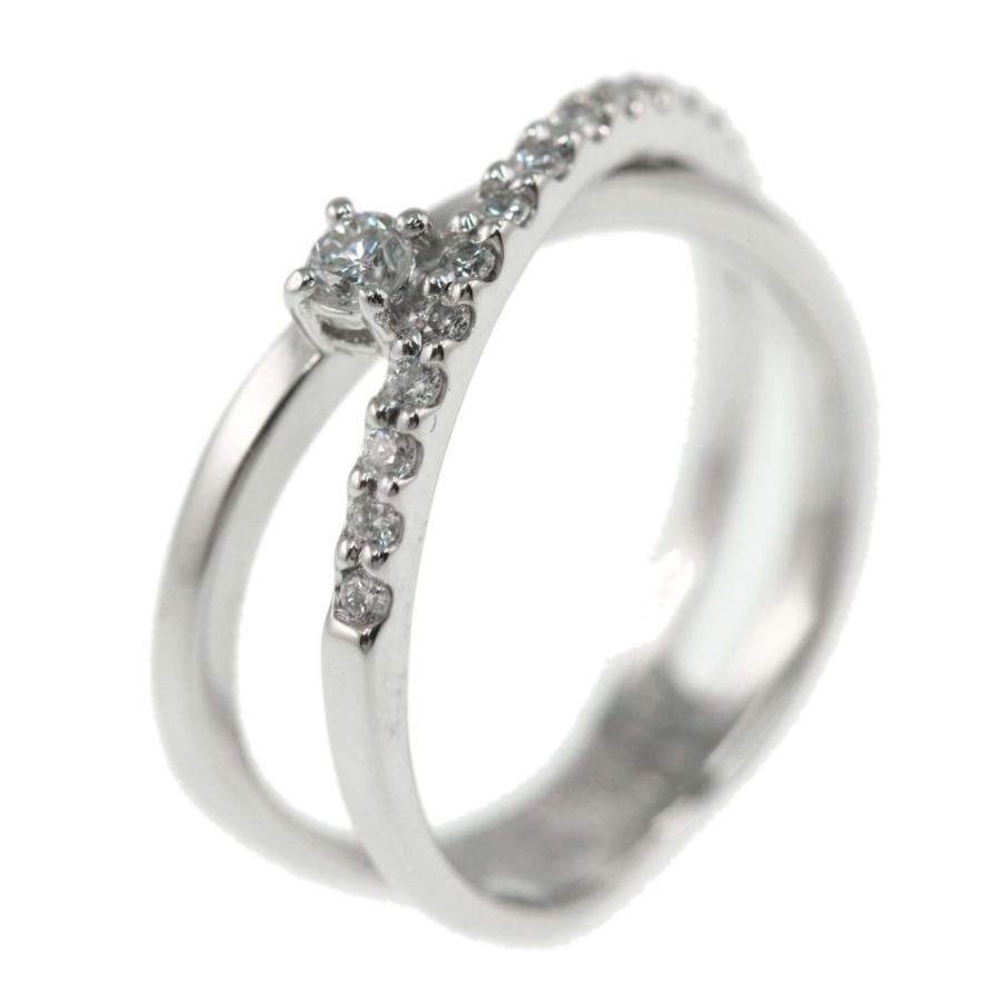 【月末セール早い者勝ち】ベリテ　PT900ダイヤモンドピンキーリング ラベリテ(井藤喜晴) クロス ダイヤモンド ピンキーリング 指輪