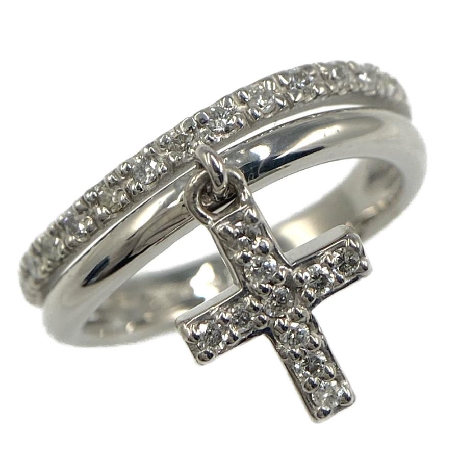 組曲 23P・クロスモチーフ ダイヤモンドリング・指輪/K18(WG無)-5.5g