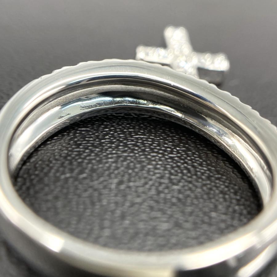 組曲 23P・クロスモチーフ ダイヤモンドリング・指輪/K18(WG無)-5.5g