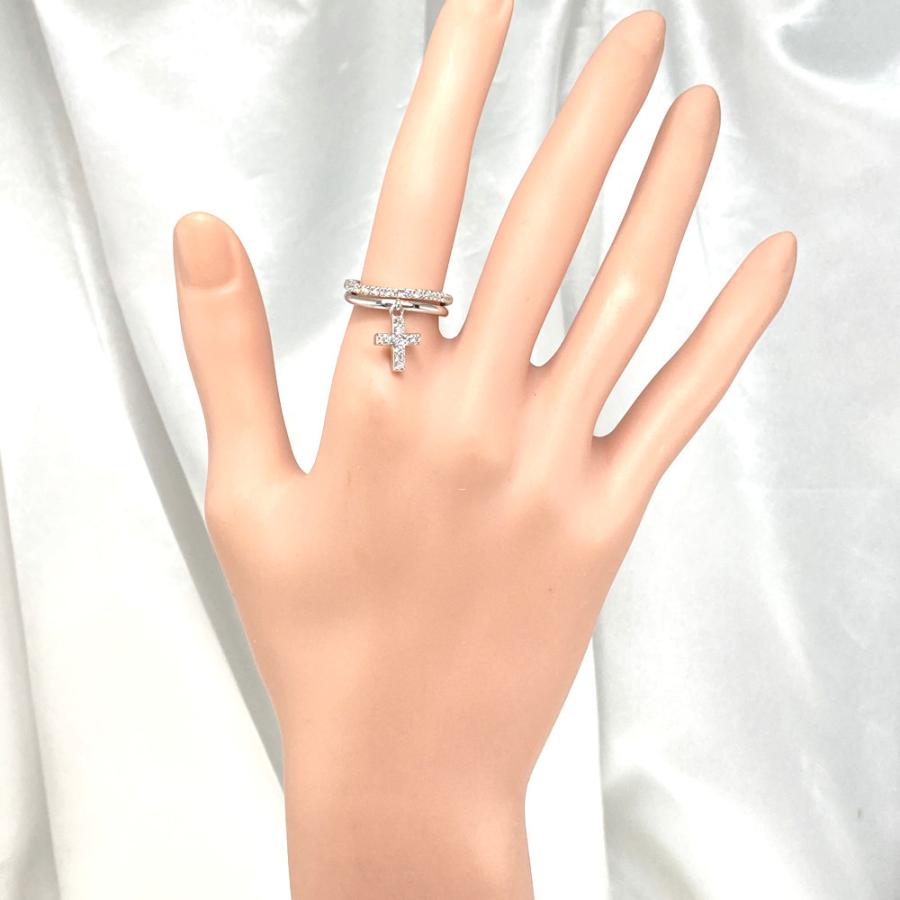 K18WG 組曲 ダイヤモンド　リング 組曲 23P・クロスモチーフ ダイヤモンドリング・指輪/K18(WG無)-5.5g