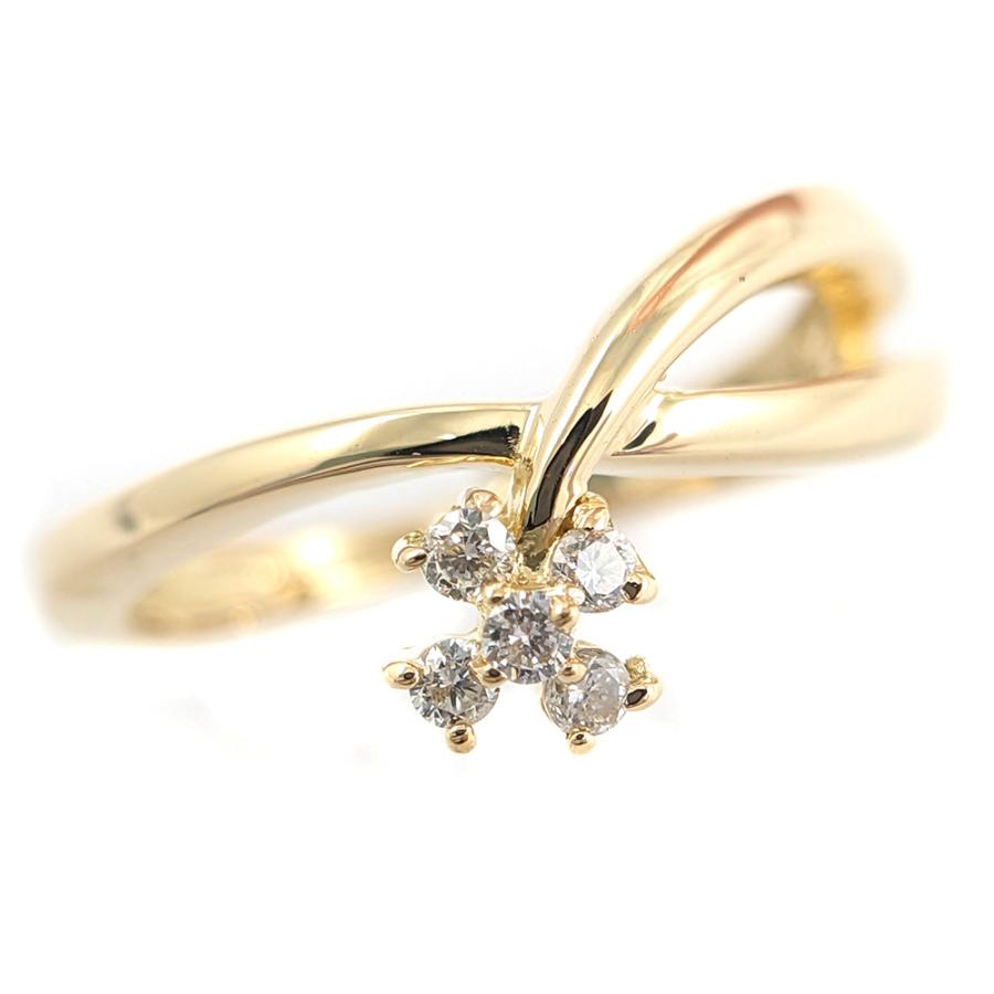 ヴァンドーム青山 5P・ダイヤモンドリング・指輪/K18YG/750-2.5g/6号  