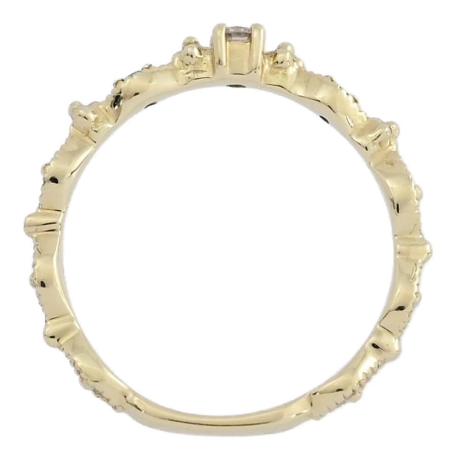 0.05ct/3P・ダイヤモンド ピンキーリング・指輪/K10YG/416-0.8g/3号