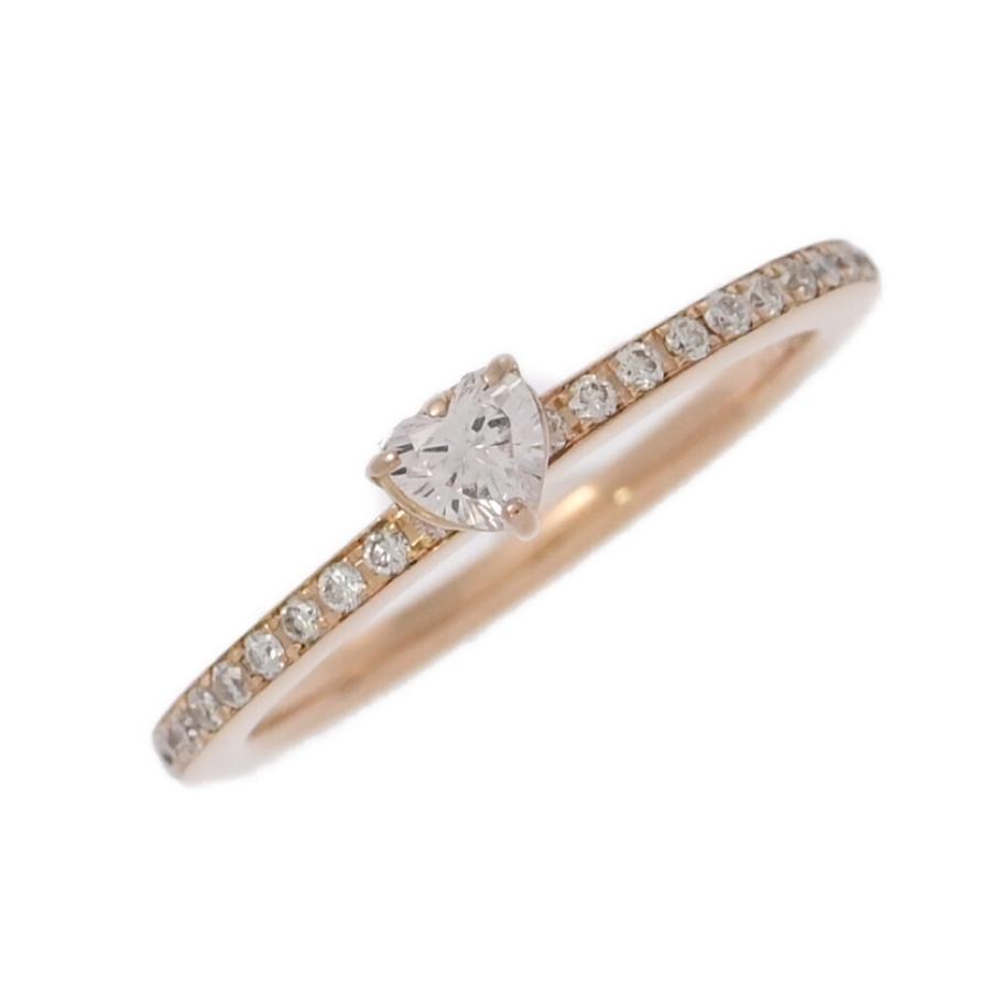 0.16ct/FD:0.18ct/ハートモチーフ ダイヤモンド リング・指輪/K18PG  