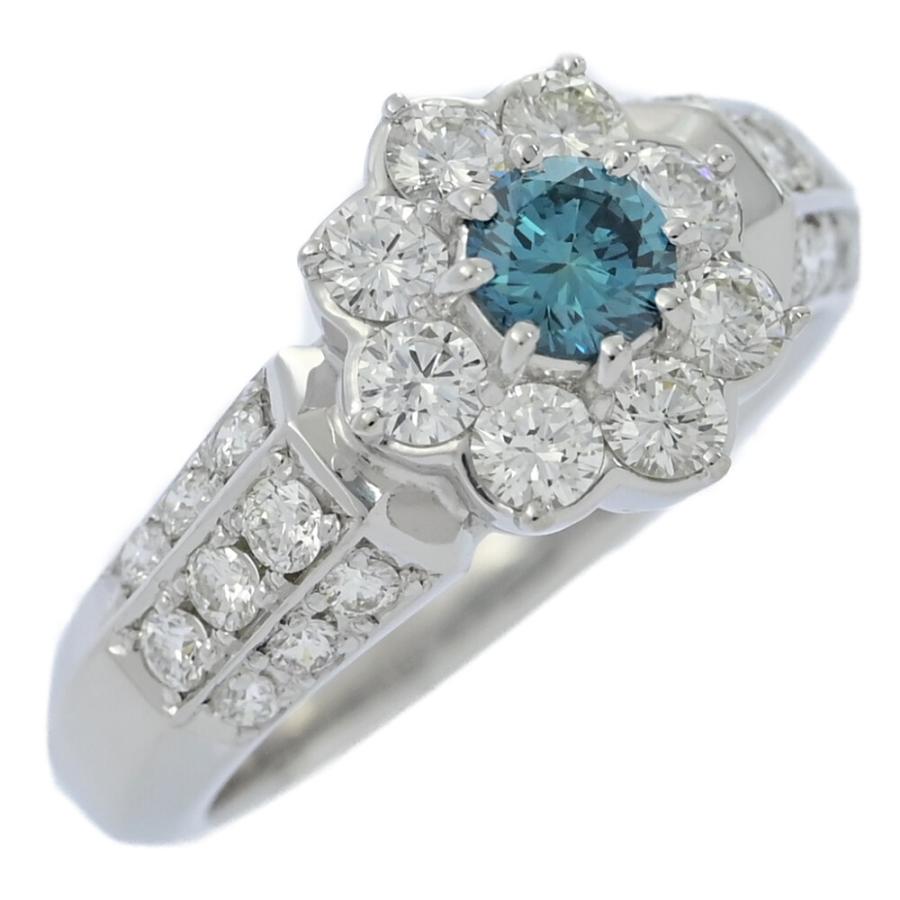 0.29ct/FD:0.83ct/フラワーモチーフ ブルーダイヤモンド ダイヤモンド