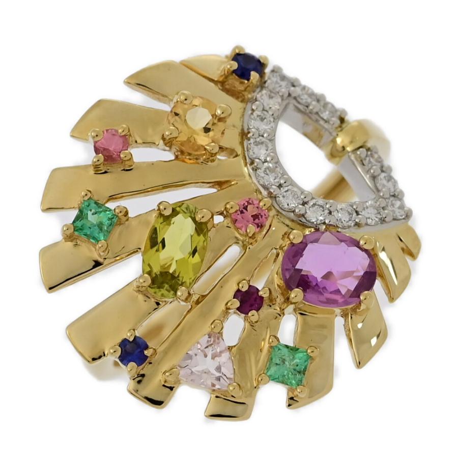 0.32ct/FD:0.59ct/マルチカラーストーン・ダイヤモンド リング・指輪