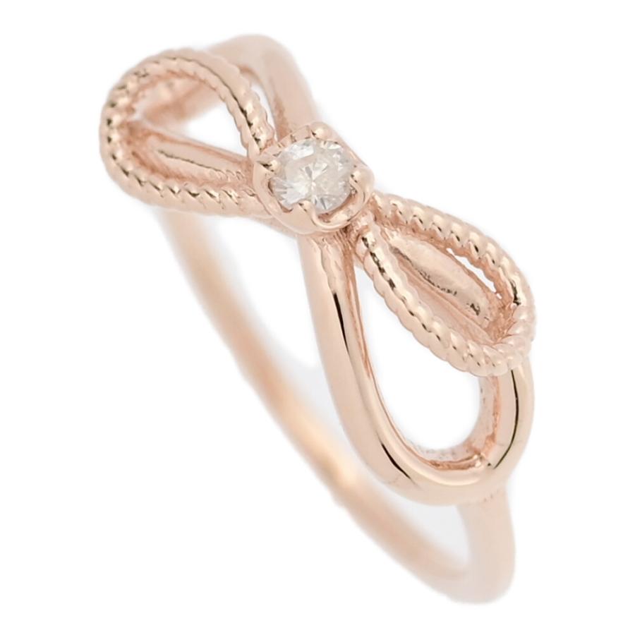 agete（アガット） 0.08ct/agete リボンモチーフ・ピンキー 1P 