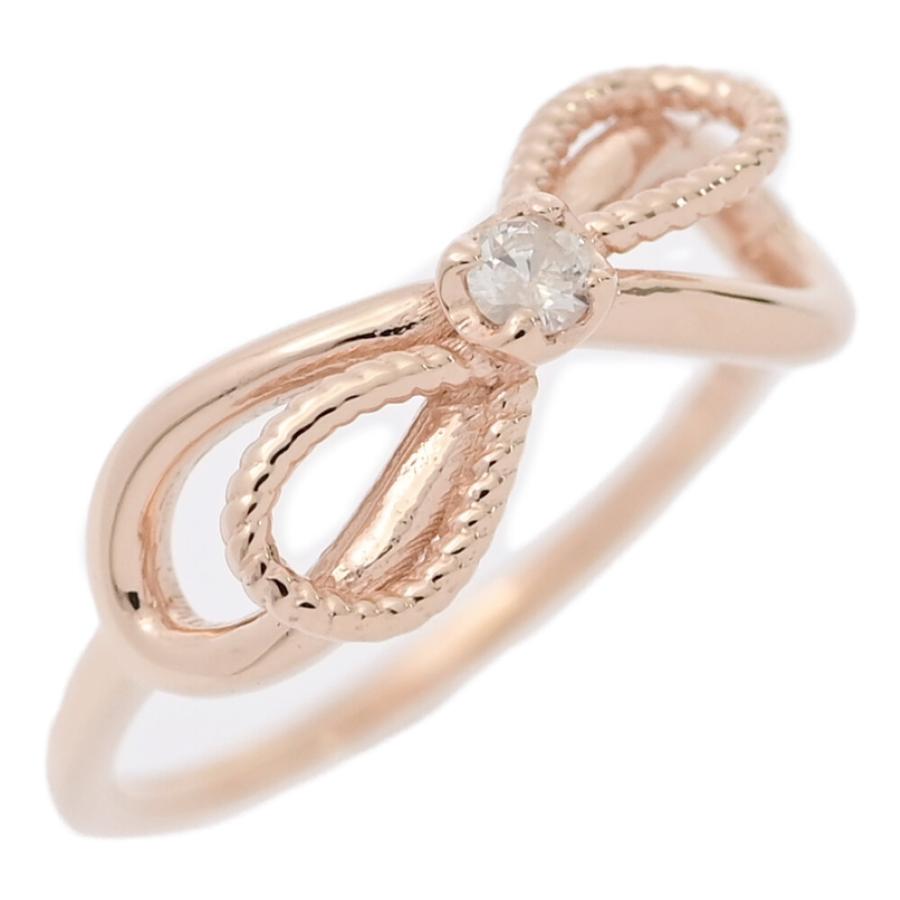 agete（アガット） 0.08ct/agete リボンモチーフ・ピンキー 1P