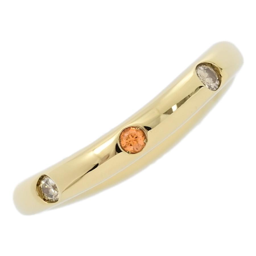 オレンジ石(不明)のK18刻印のクラシックリング オレンジ石(不明)のK18刻印のクラシックリング