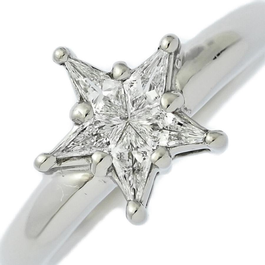 0.25ct/スターモチーフ 4P・ダイヤモンド リング・指輪/Pt900-5.1g/9号 