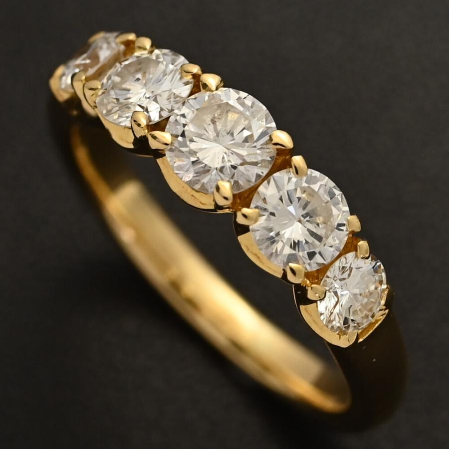 1ct/5P・ダイヤモンドリング・指輪/K18YG/750-3.7g/9号/#49