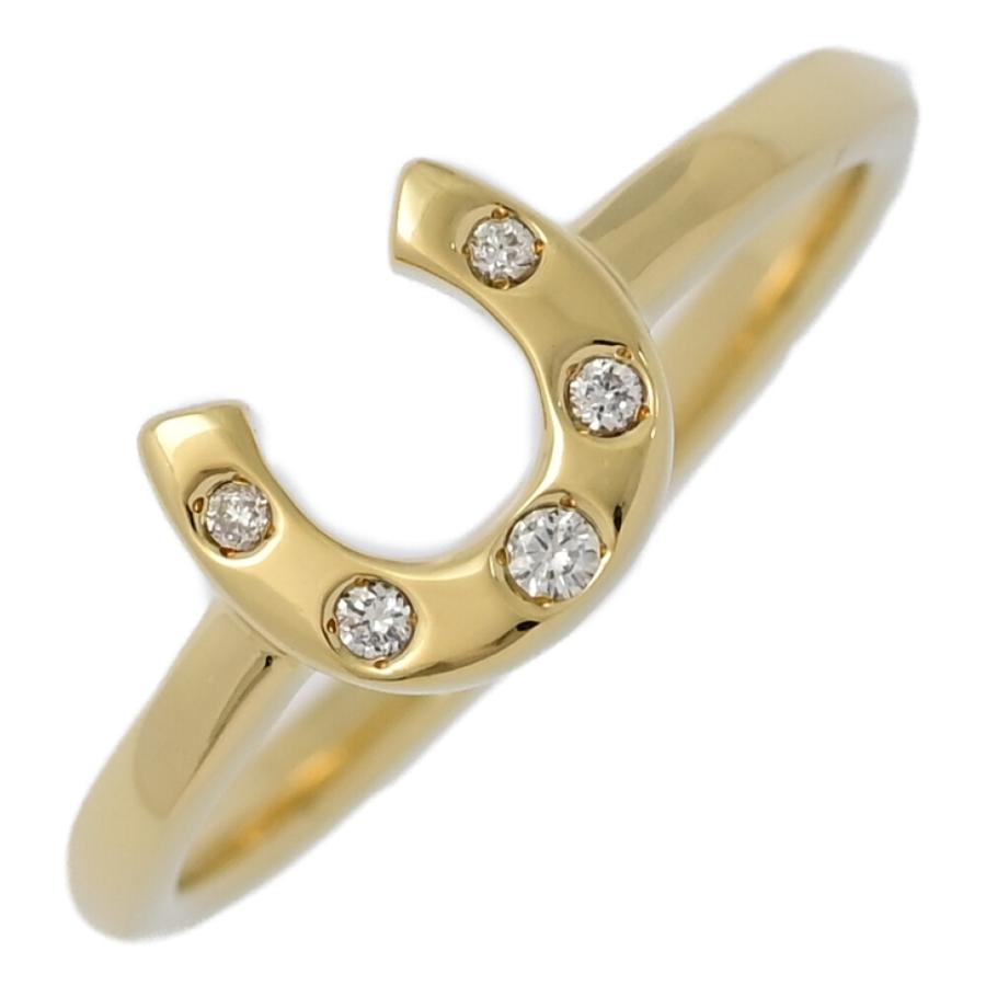 ete エテ K18 WG 0.04ct ホースシュー ダイヤリング 9号 ete FD:0.04ct