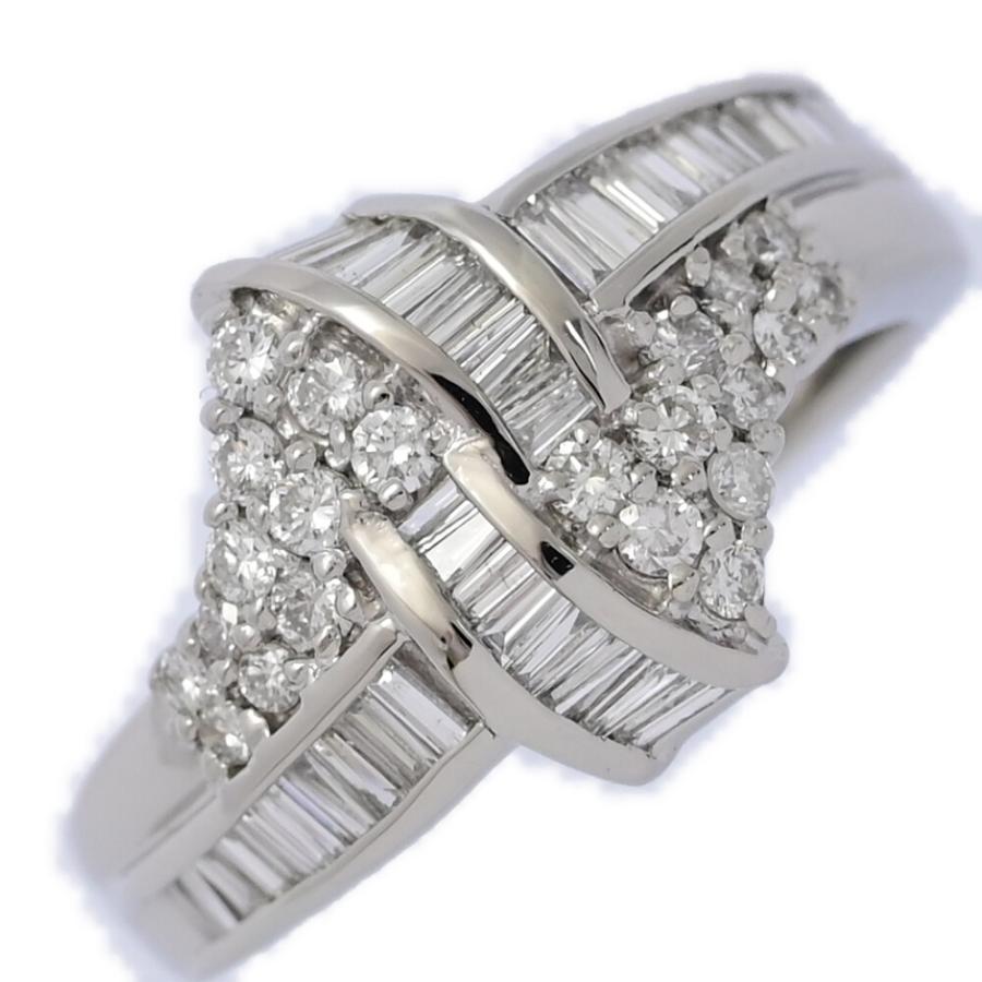 Pt900 11号 バゲットカットダイヤモンドリング