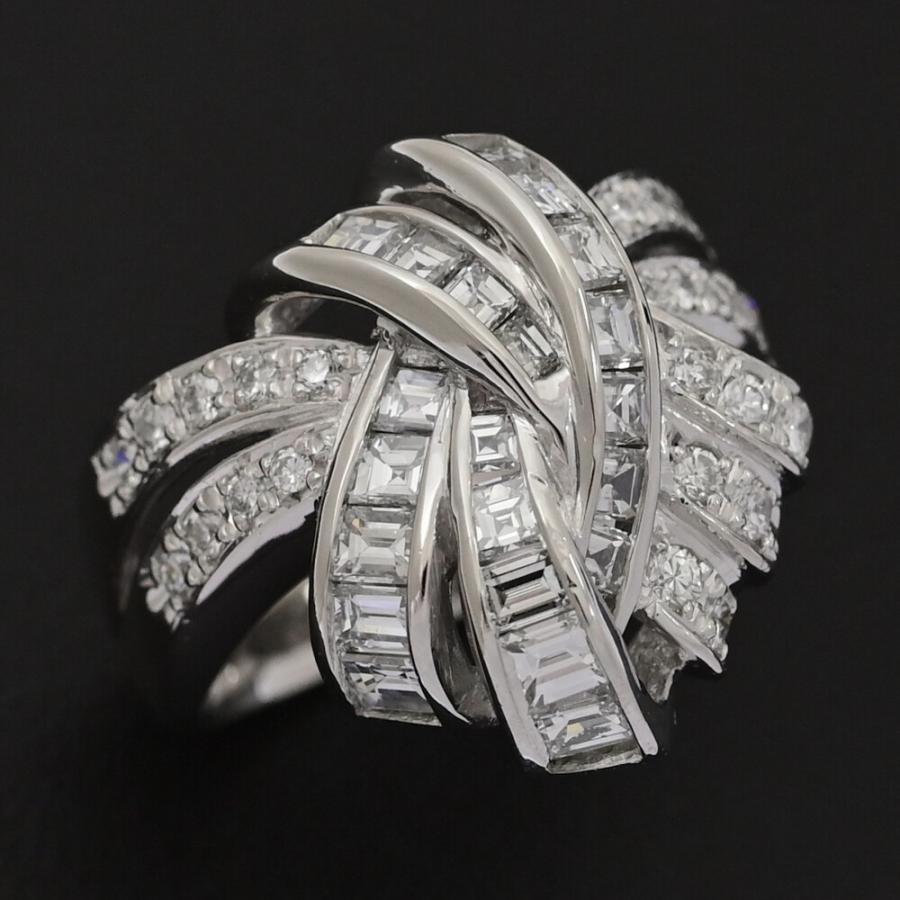 1.72ct/リボンモチーフ・ダイヤモンドリング・指輪/Pt900-10.1g/12号
