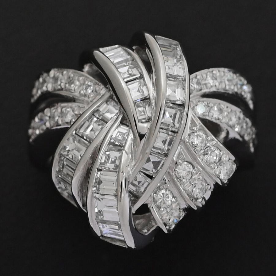 1.72ct/リボンモチーフ・ダイヤモンドリング・指輪/Pt900-10.1g/12号