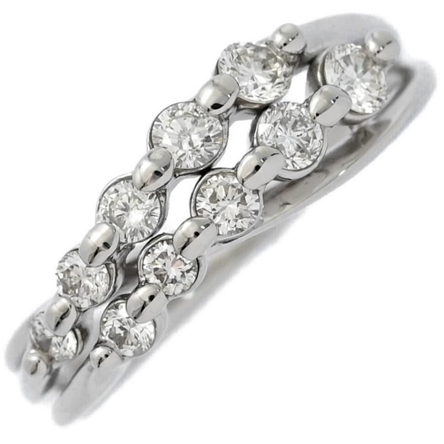 プラチナダイヤモンドリング・0.52ct・pt900 0.52ct/ダブルラインデザイン ダイヤモンド リング・指輪/Pt900-5.0g