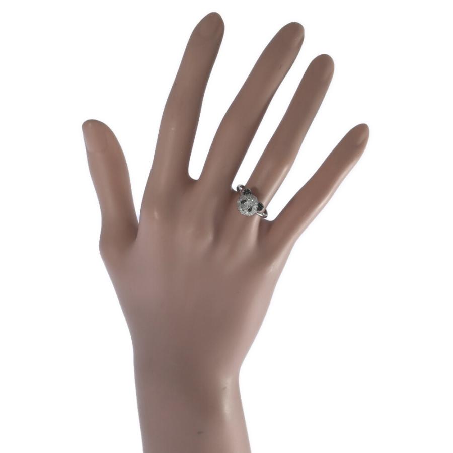 0.5ct/パンダモチーフ・ブラックダイヤモンドリング・指輪/Pt900-3.4g 