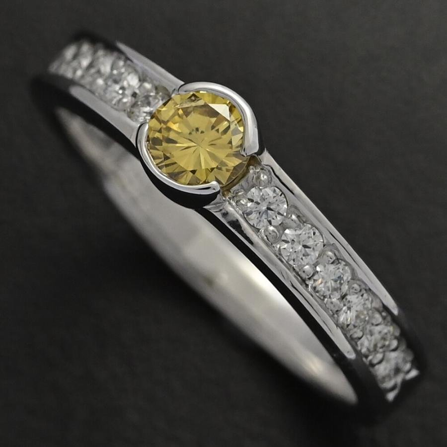 0.255ct/イエローダイヤモンド カラーレスダイヤモンド リング・指輪