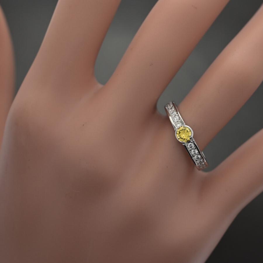 0.255ct/イエローダイヤモンド カラーレスダイヤモンド リング・指輪