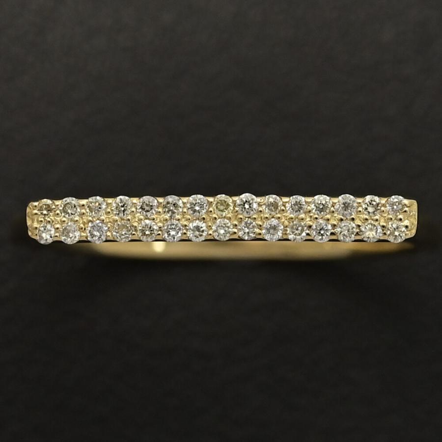 K18 ゴールドデザインダイヤモンドリング　12号　750刻印あり 0.1ct/ラインデザイン 30P ダイヤモンド リング・指輪/K18YG/750-1.7g