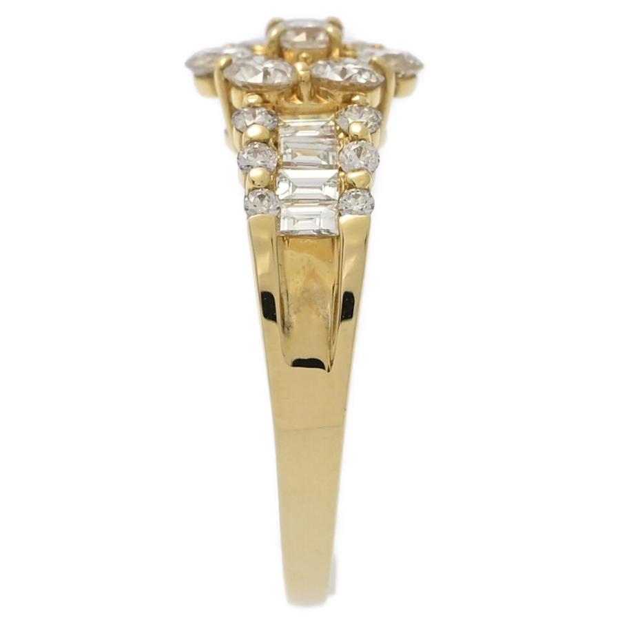 1.00ct/フラワーモチーフ ダイヤモンド リング・指輪/K18YG/750-2.6g