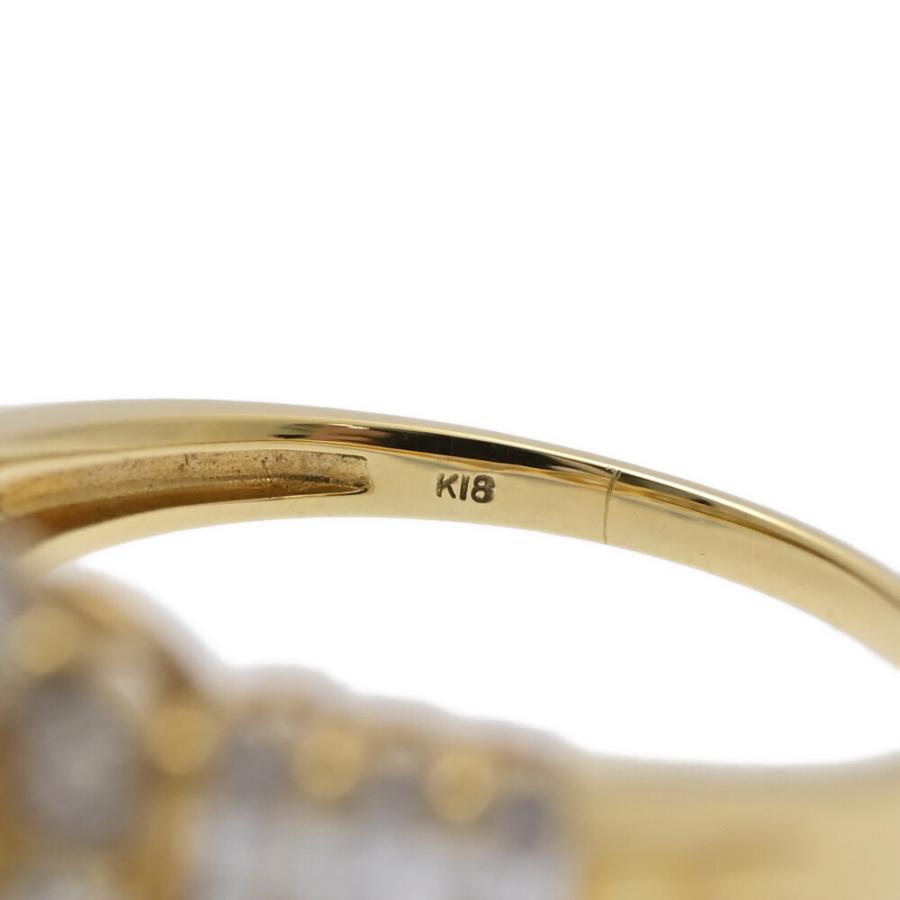 1.00ct/フラワーモチーフ ダイヤモンド リング・指輪/K18YG/750-2.6g