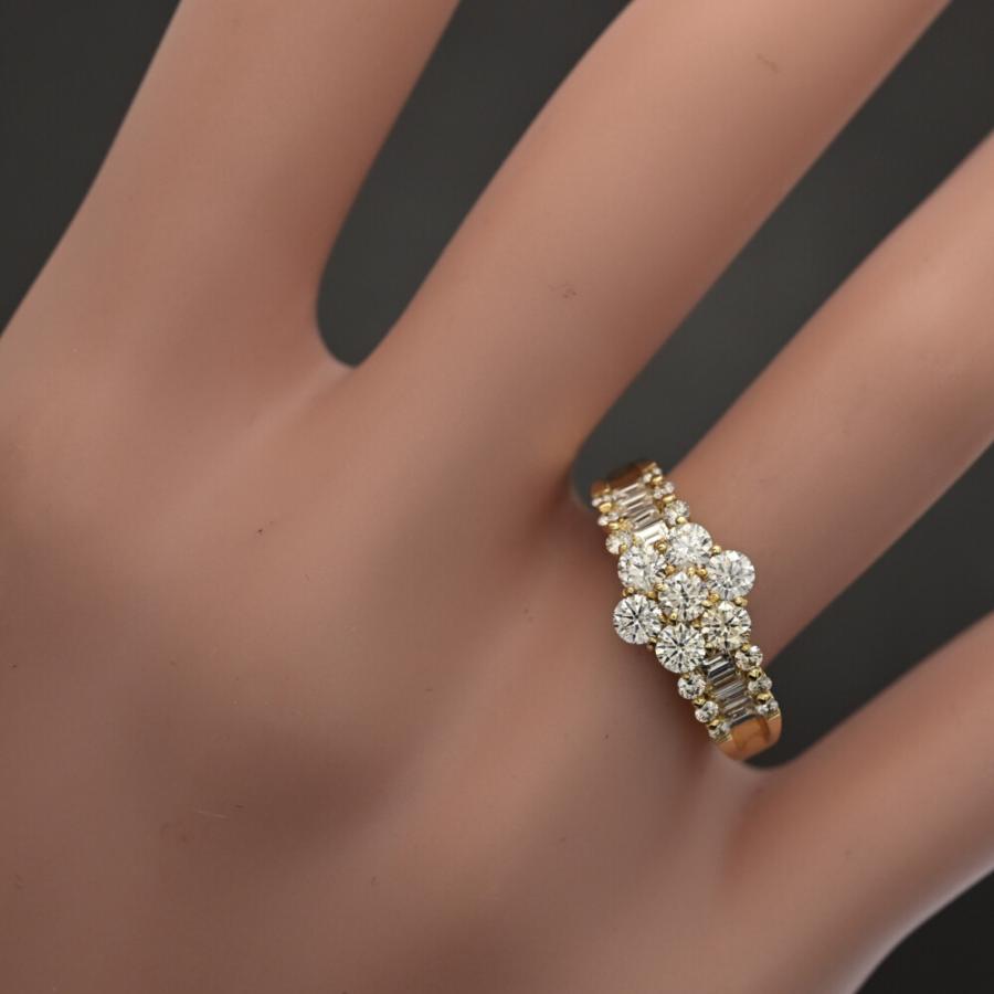 1.00ct/フラワーモチーフ ダイヤモンド リング・指輪/K18YG/750-2.6g