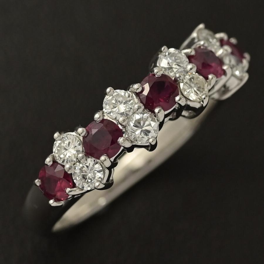 0.52ct/FD:0.37ct/ダイヤモンド ルビー ハーフエタニティセッティング