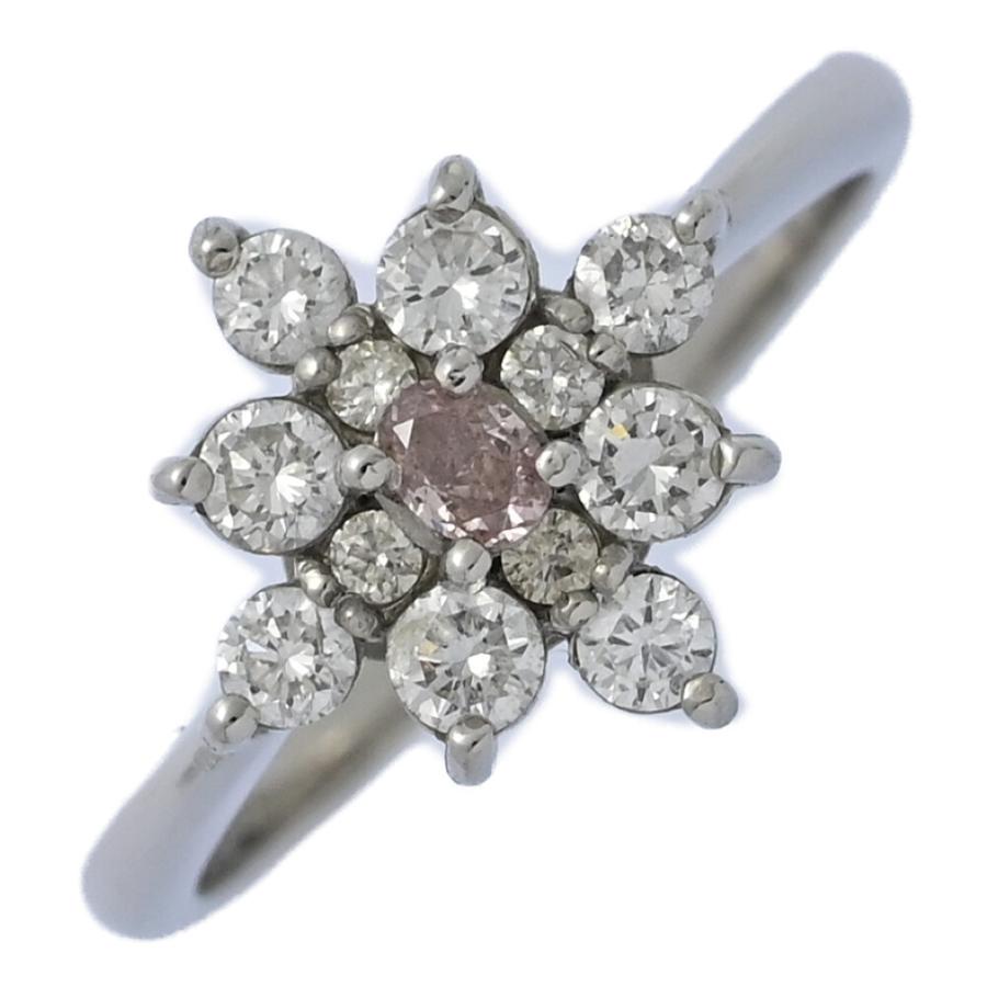 0.077ct/FD:0.48ct/フラワーモチーフ ピンクダイヤモンド カラーレス