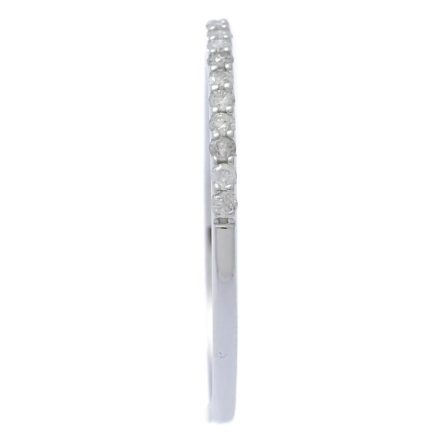 対象】0.1ct ハーフエタニティ ダイヤモンド リング 指輪 K10WG/416