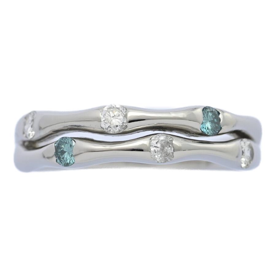 ✦Pt900ブルーダイヤリング　12号 4/30迄+-6サイズ直し無料】美品 0.31ct ブルーダイヤモンド