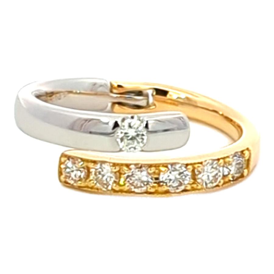 美品 0.4ct 0.087ct フリーリング ダイヤモンド クロスデザイン リング 