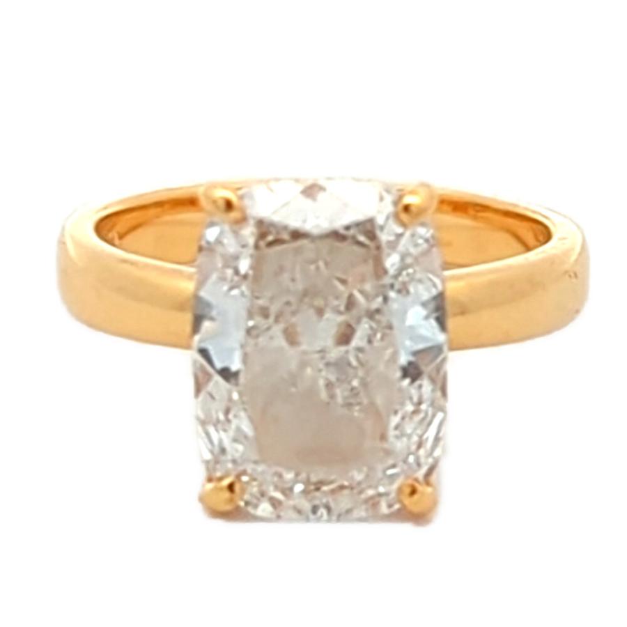 4.26ct 大粒 ラボグロウン ダイヤモンド リング 指輪 K18YG/750-5.6g 
