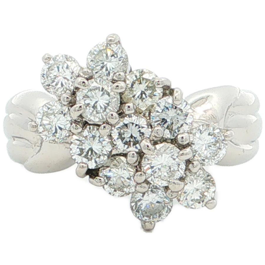 1.37ct パヴェセッティング 13P ダイヤモンドリング 指輪 Pt900-6.4g 7