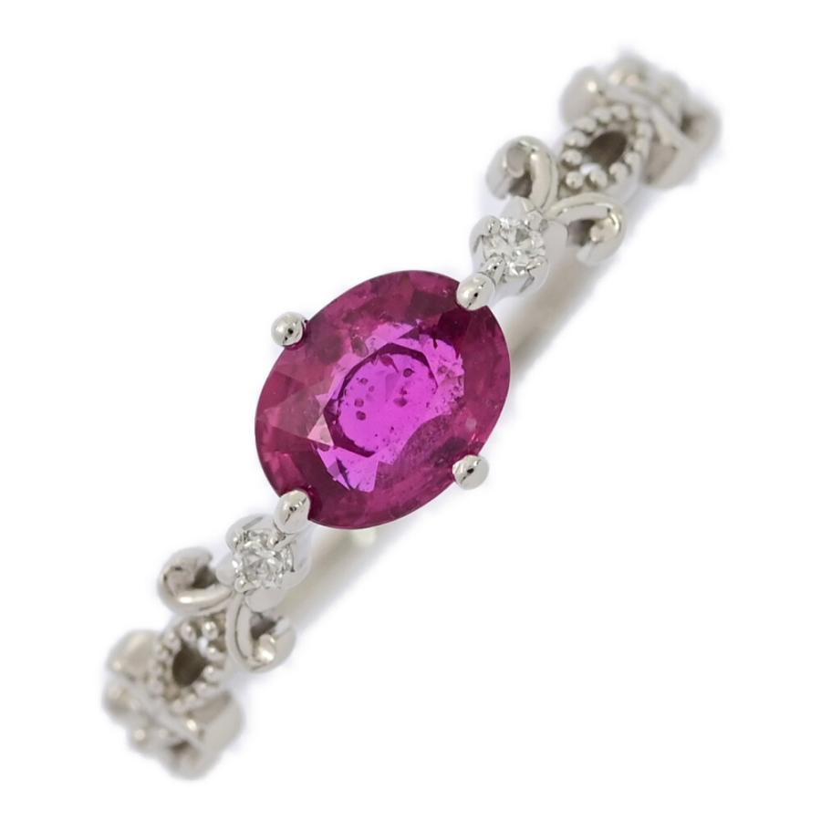 RU0.79ct/FD:0.03ct/ルビー・ダイヤモンド リング・指輪/Pt900-2.6g/16  